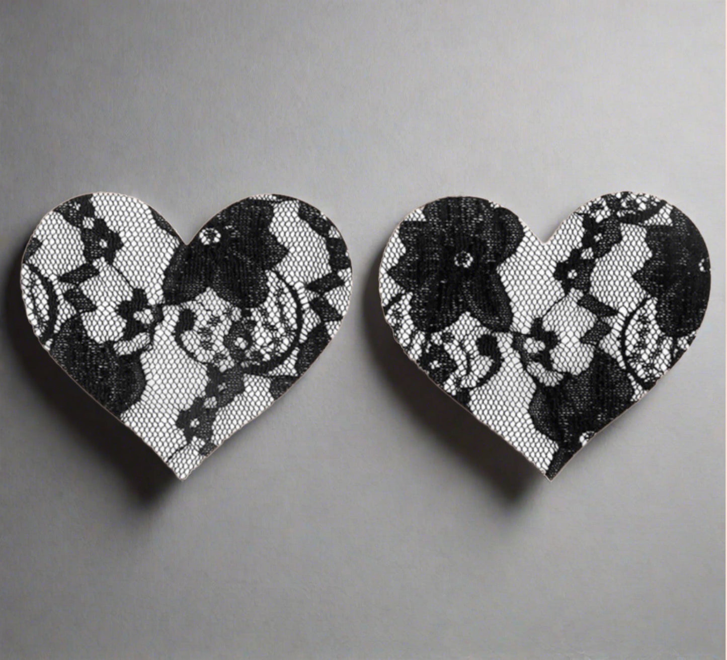 Heart-shaped satin nipple covers